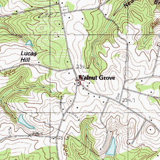 Topographic Map of Walnut Grove, SC