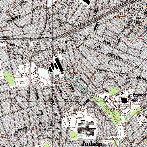 Topographic Map of West Greenville, SC