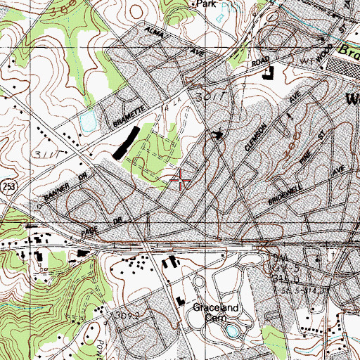 Topographic Map of Westville, SC