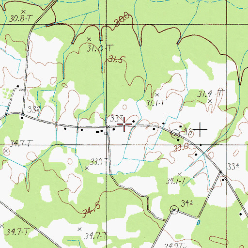 Topographic Map of Whetsell, SC