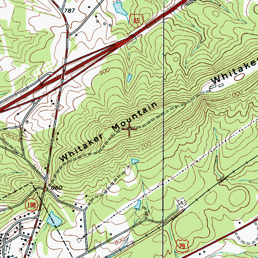 Topographic Map of Whitaker Mountain, SC