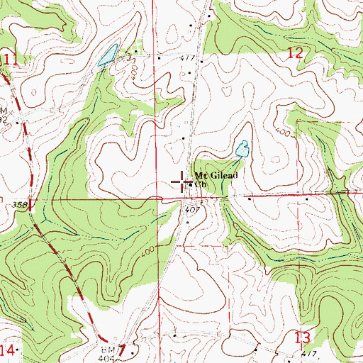 Topographic Map of Mount Gilead Church, AL