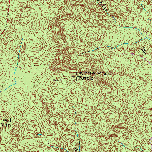 Topographic Map of White Rock Knob, SC