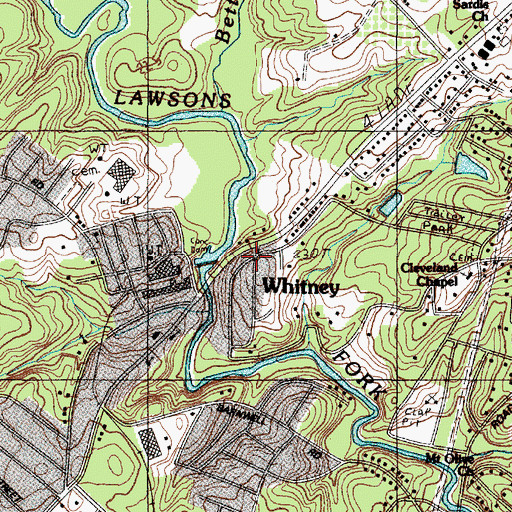 Topographic Map of Whitney, SC