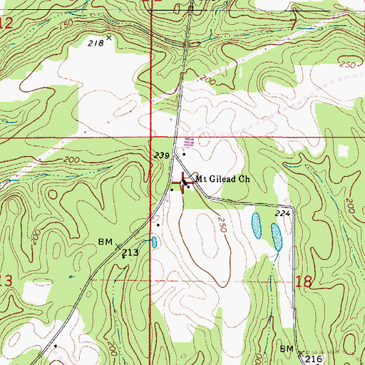 Topographic Map of Mount Gilead Church, AL