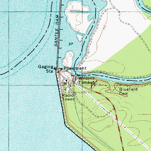 Topographic Map of Wilsons Landing, SC