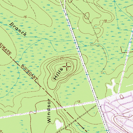 Topographic Map of Windsor Hills, SC