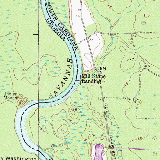 Topographic Map of Mill Stone Landing, SC