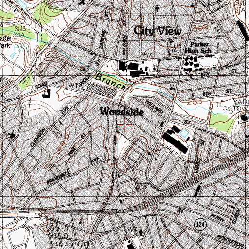 Topographic Map of Woodside, SC