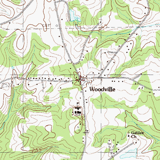 Topographic Map of Woodville, SC