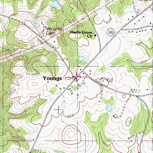 Topographic Map of Youngs, SC