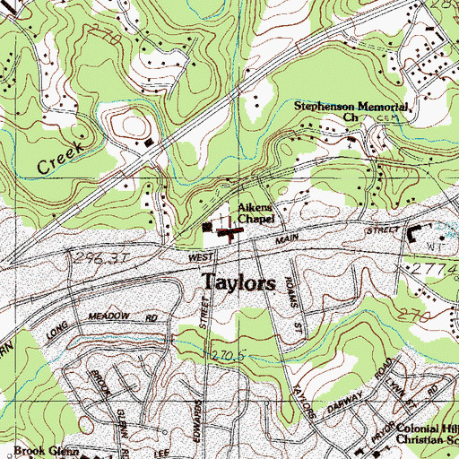 Topographic Map of Aikens Chapel, SC