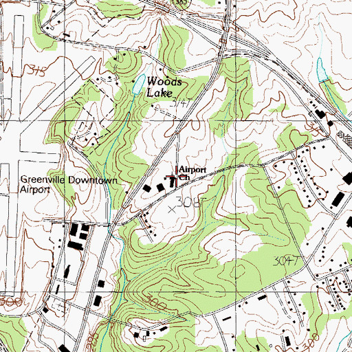 Topographic Map of Airport Church, SC