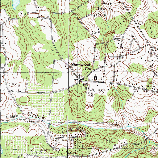 Topographic Map of Ansell School (historical), SC