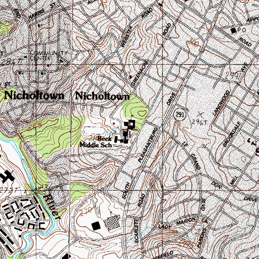 Topographic Map of Beck Middle School, SC