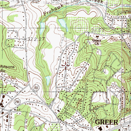 Topographic Map of Belmont Heights, SC