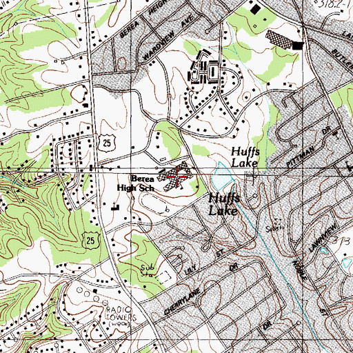 Topographic Map of Berea High School, SC