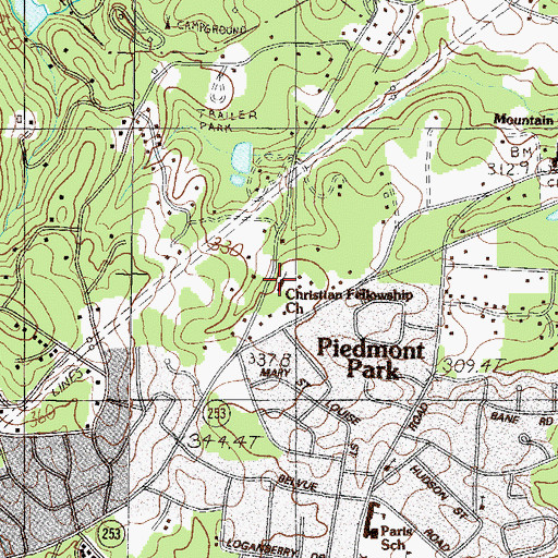 Topographic Map of Christian Fellowship Church, SC