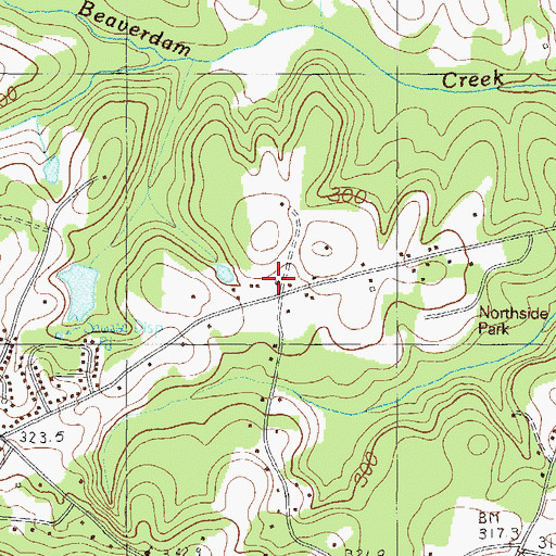 Topographic Map of Crossroads School (historical), SC