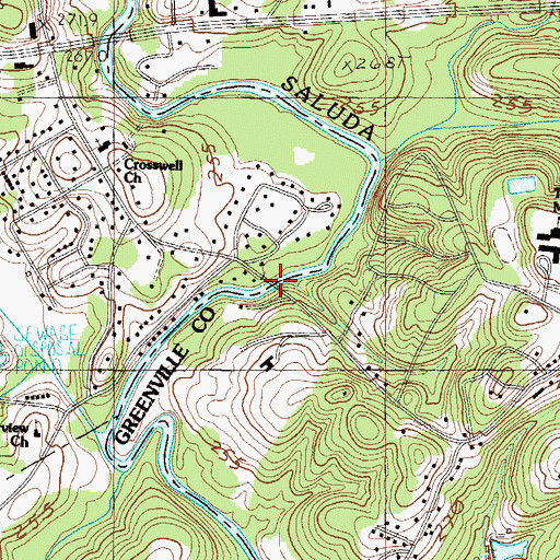 Topographic Map of Easley Bridge, SC