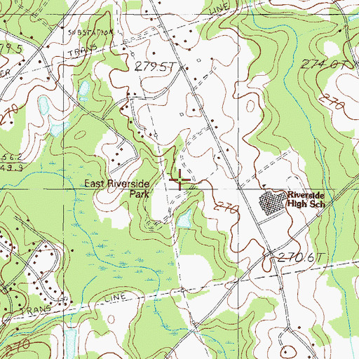 Topographic Map of East Riverside Park, SC