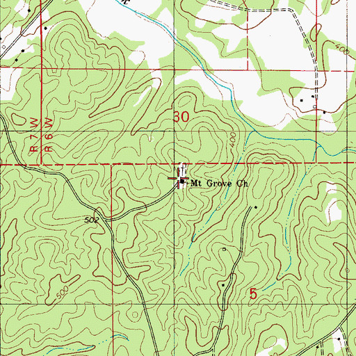 Topographic Map of Mount Grove Baptist Church, AL