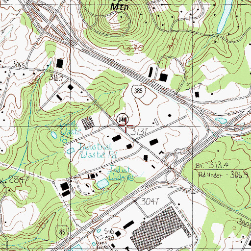 Topographic Map of Fair Forest School (historical), SC