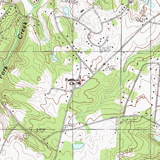 Topographic Map of Faith Church, SC