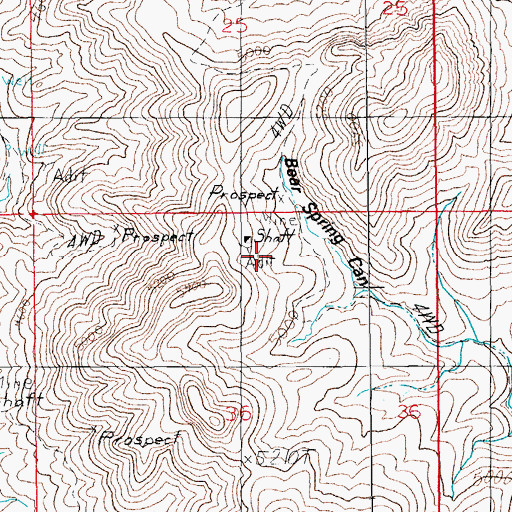 Topographic Map of Ben Hur Mine, AZ