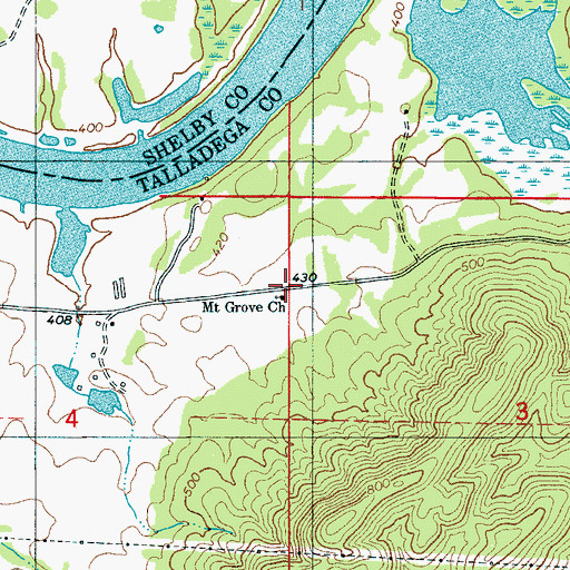 Topographic Map of Mount Grove Church, AL