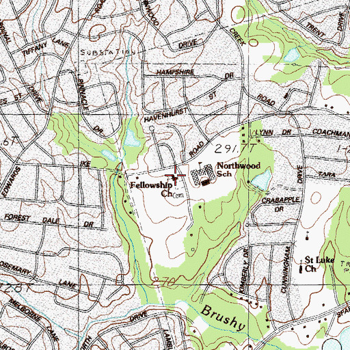 Topographic Map of Fellowship Church, SC