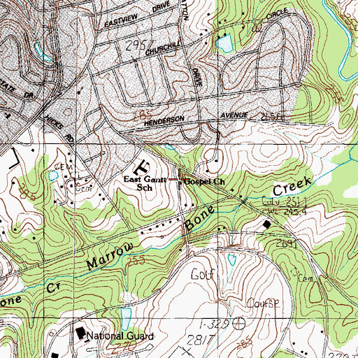 Topographic Map of Gospel Church, SC
