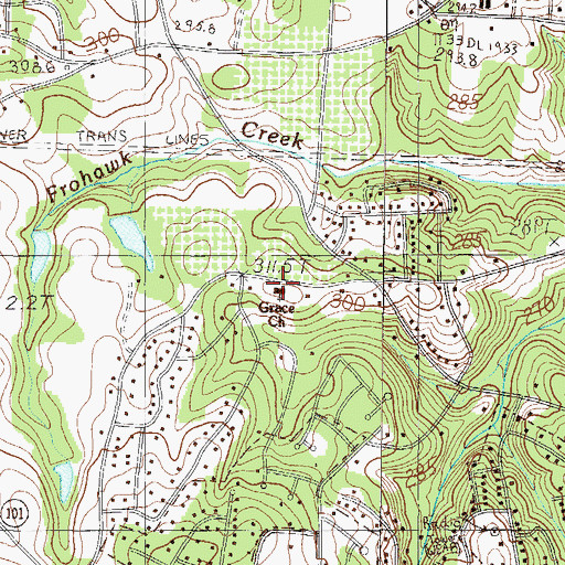 Topographic Map of Grace Church, SC