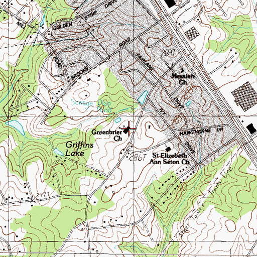 Topographic Map of Greenbrier Church, SC
