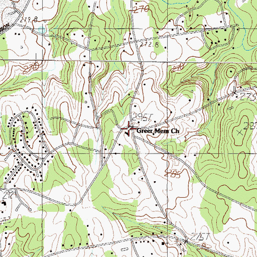 Topographic Map of Greer Memorial Church, SC