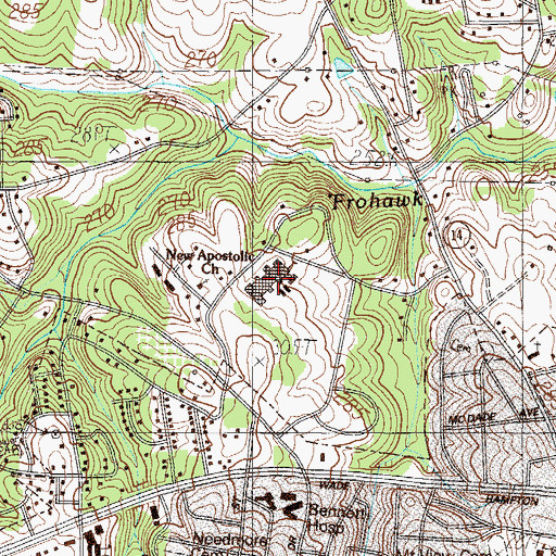 Topographic Map of Greer Middle School, SC