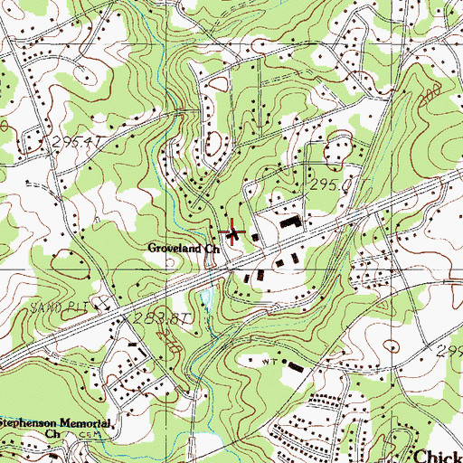 Topographic Map of Groveland Church, SC