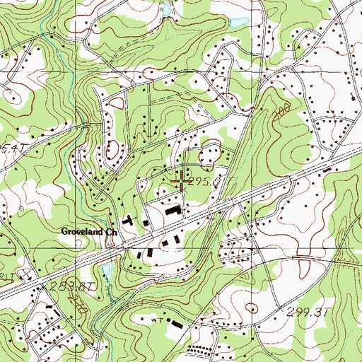 Topographic Map of Groveland Dell, SC