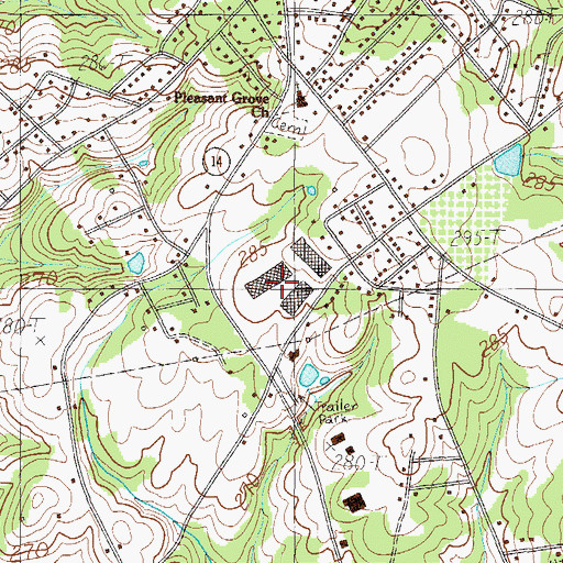 Topographic Map of Highway 14 Industrial Park, SC