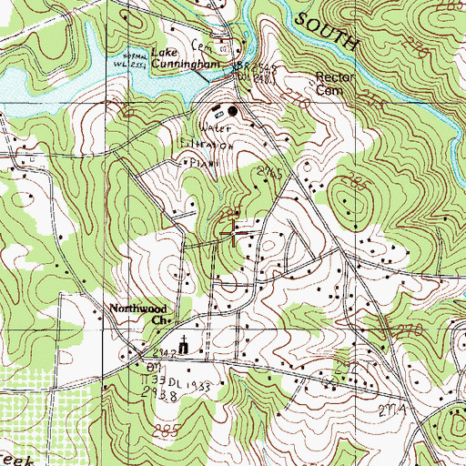 Topographic Map of Holiday Hills, SC