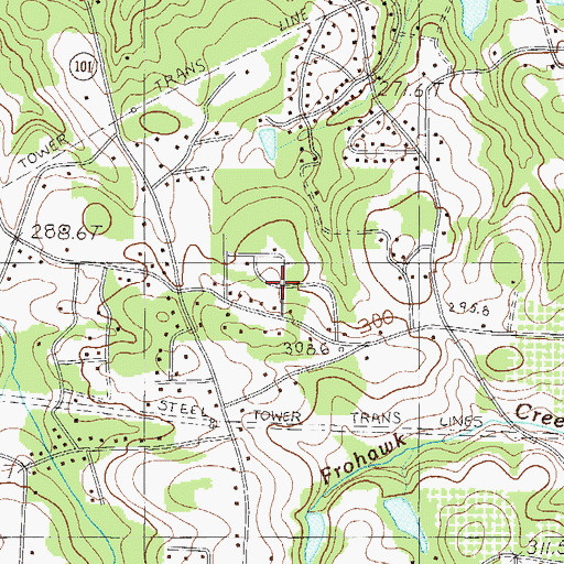Topographic Map of Jamestown Estates, SC