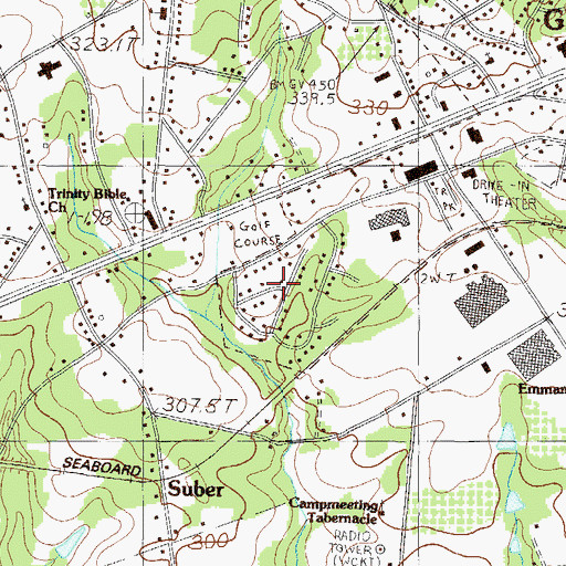 Topographic Map of King Acres, SC