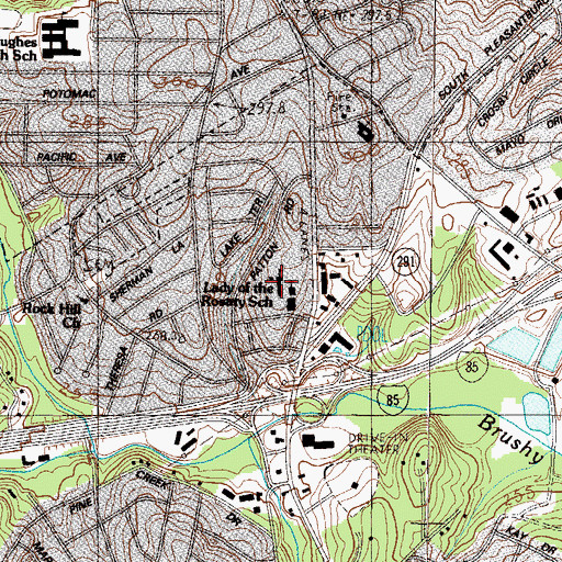 Topographic Map of Lady of the Rosary School, SC