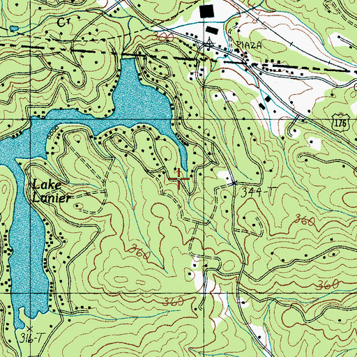 Topographic Map of Lake Lanier, SC