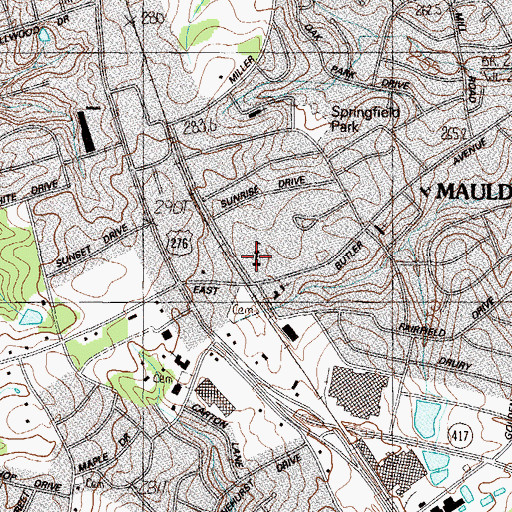 Topographic Map of Mauldin Elementary School, SC
