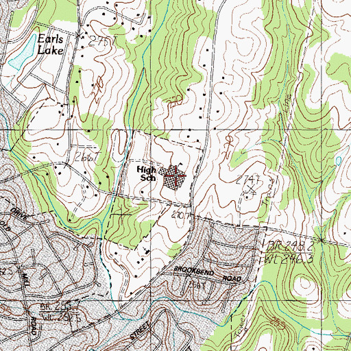 Topographic Map of Mauldin High School, SC