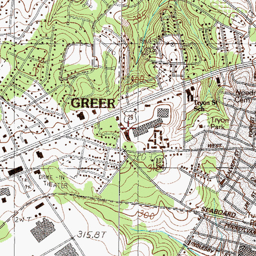 Topographic Map of Middleton Place Shopping Center, SC