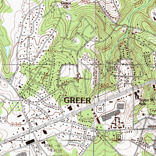 Topographic Map of Mount Vernon Estates, SC