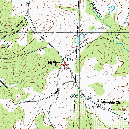 Topographic Map of Mount View Church, SC