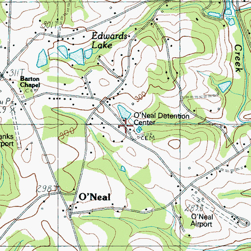 Topographic Map of O'Neal Detention Center, SC